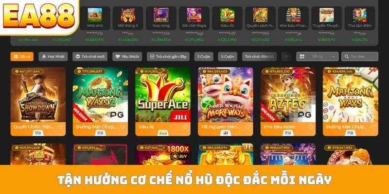 Tận hưởng cơ chế nổ hũ độc đắc mỗi ngày
